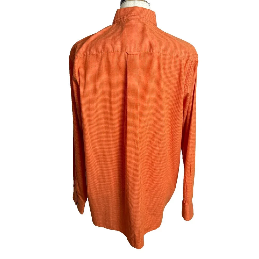 Auburn Tigers ANTIGUA Men's Long Sleeve Button Down Shirt, Sz L, Orange & White